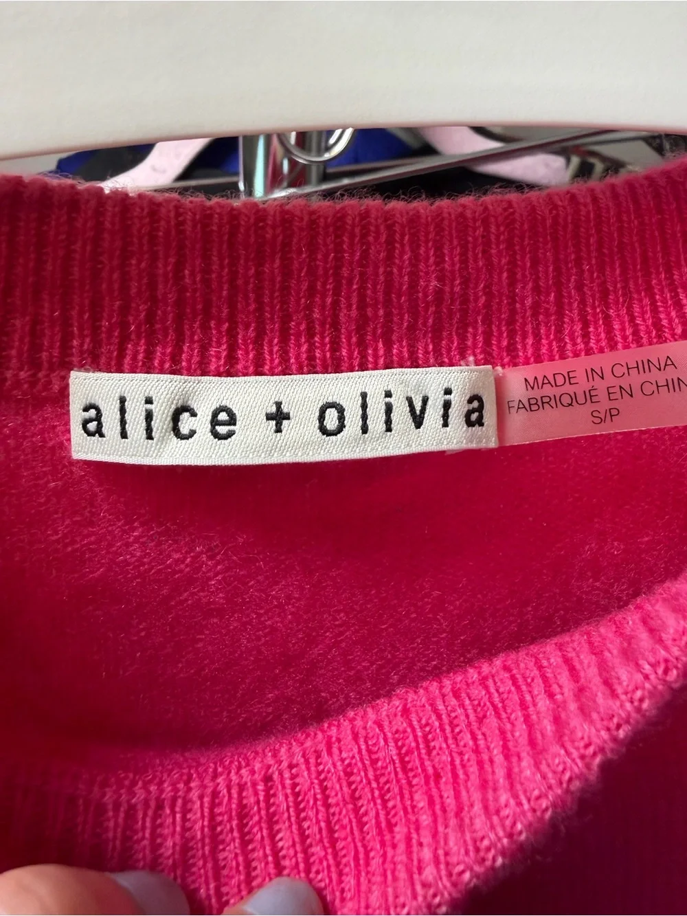 Alice + Olivia Gleeson Dip Dye Pink Ombré Cashmere Sweater